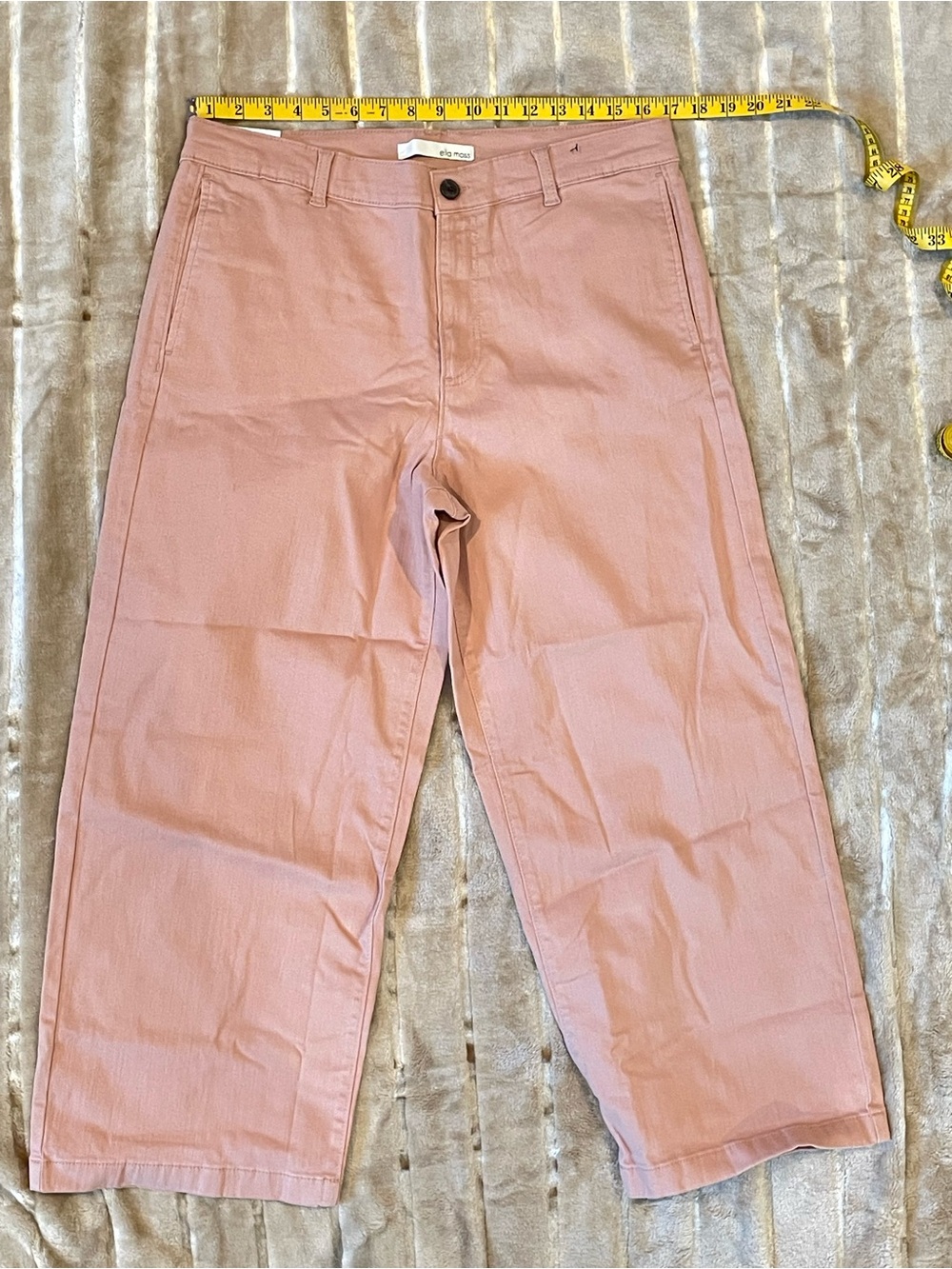 NWT - Ella Moss Rose Pink Cropped Wide-Leg Pants